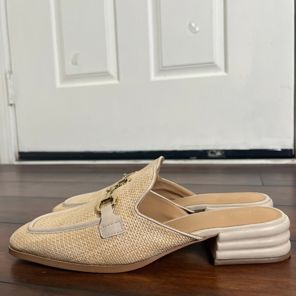 Saint G Sylvie Straw Espadrille Square Toe Mules Horsebit Women US 11 EU 41 New - Picture 4 of 11